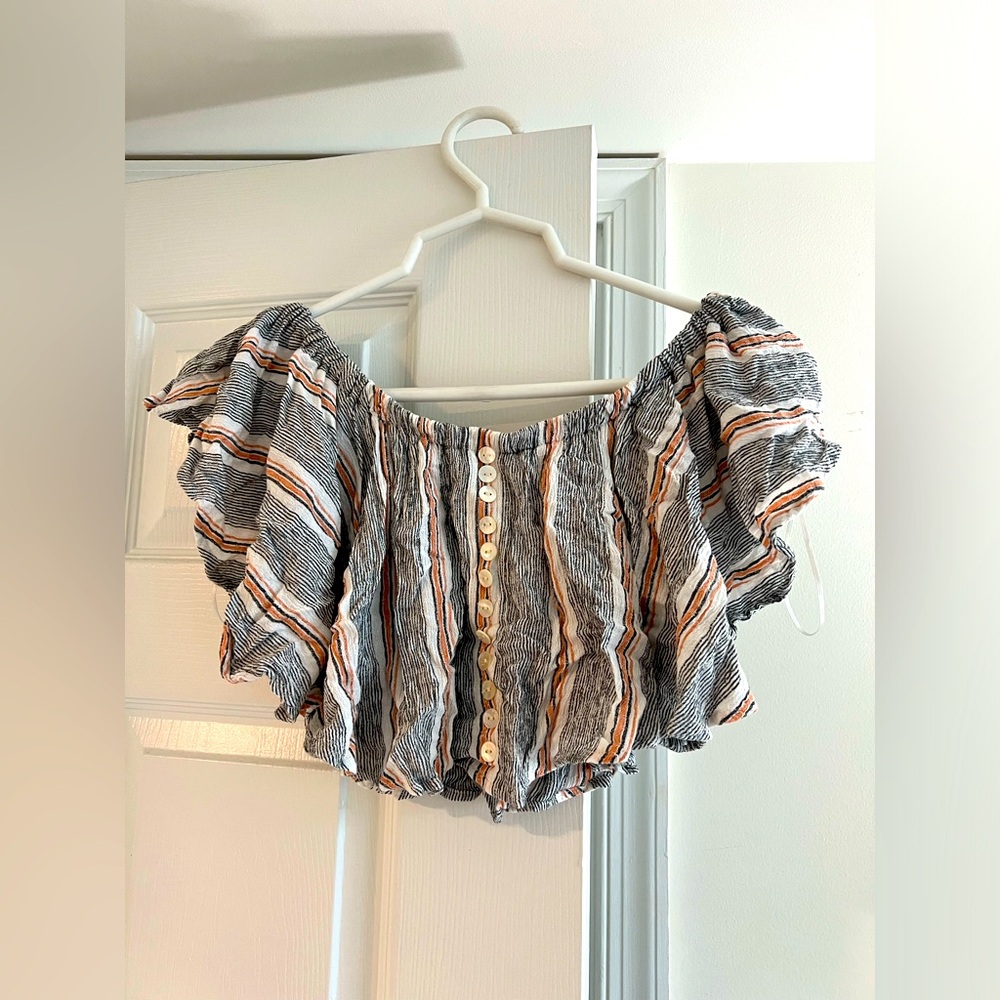Angie off-the-shoulder crop top